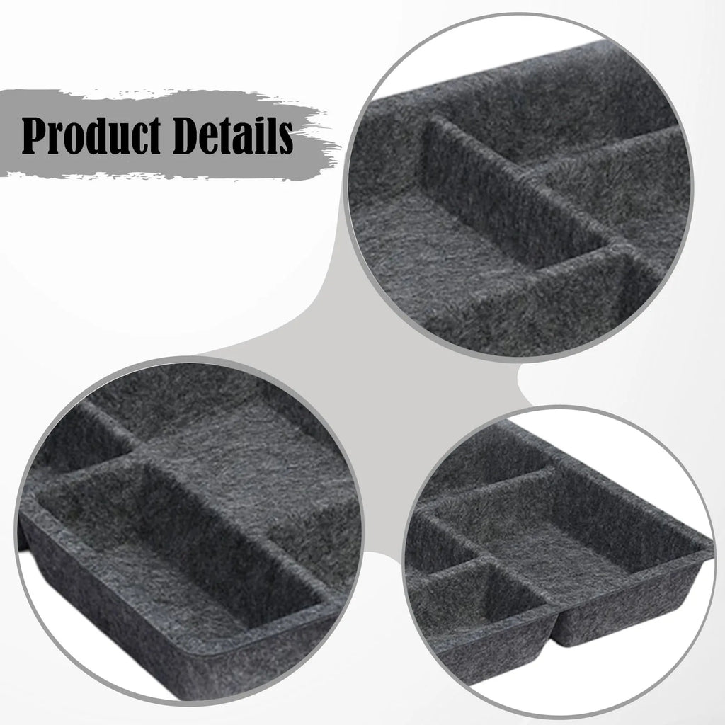 6-Compartment Felt Drawer Organizer Tray