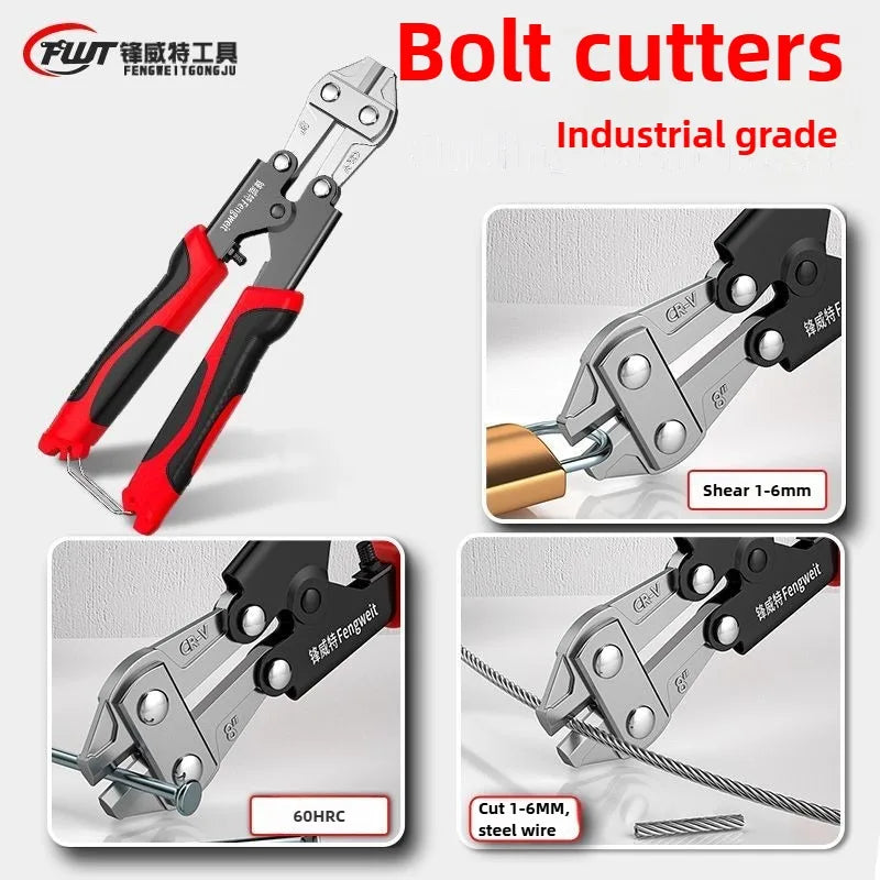 1pc Mini Bolt Cutter, Made Of Chrome-Vanadium Alloy Steel, Fast And Sharp, Labor-Saving Operation, Used To Cut Wire, Bar Steel,