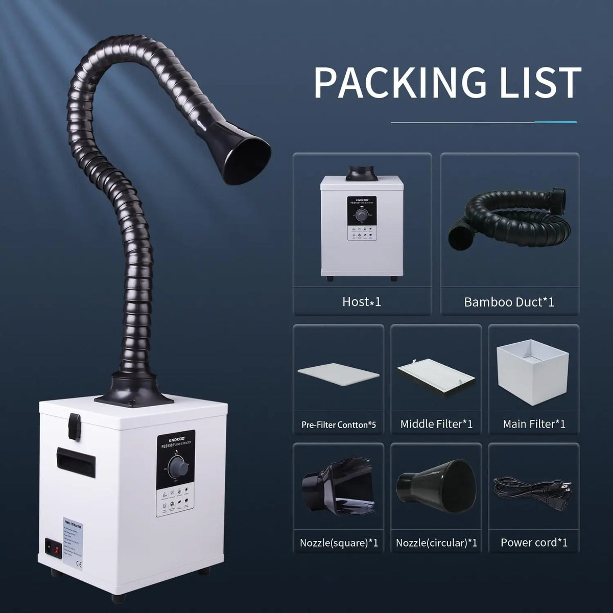 Soldering Fume Extractor, 3-Stage Filters, Strong Suction for Laser Engraving