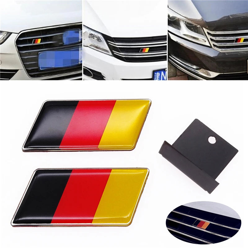 German Flag 3D Aluminum Grille Sticker, Universal Fit