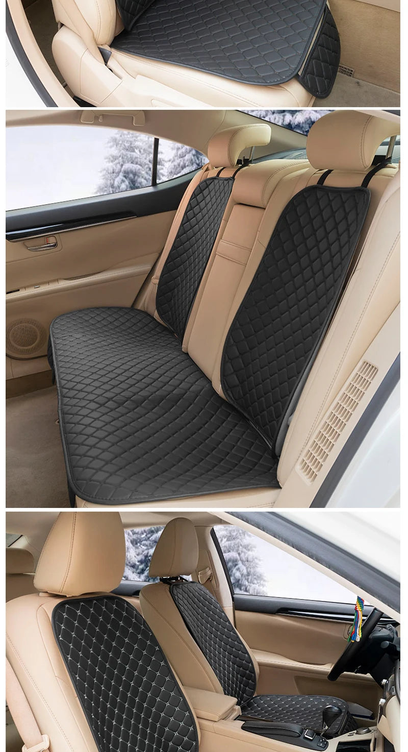 PU Leather Front or Rear Car Seat Cover with Contrast Line Trim