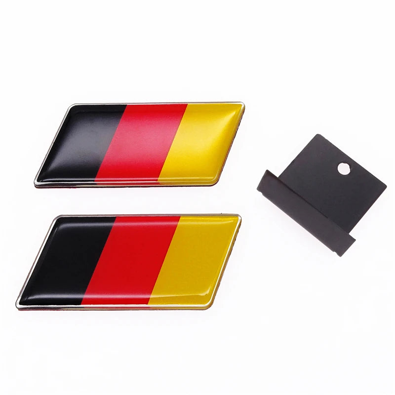 German Flag 3D Aluminum Grille Sticker, Universal Fit
