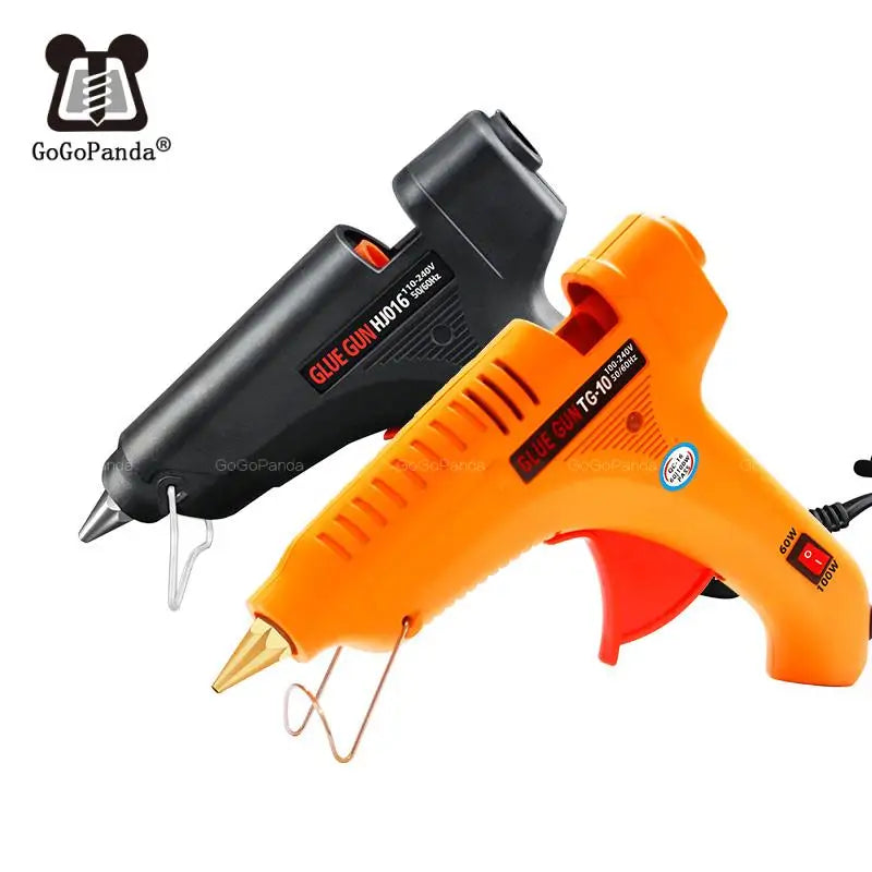 100W DIY Hot Melt Glue Gun with Light, Black Sticks Trigger Art Craft Repair Tool 110V-240V