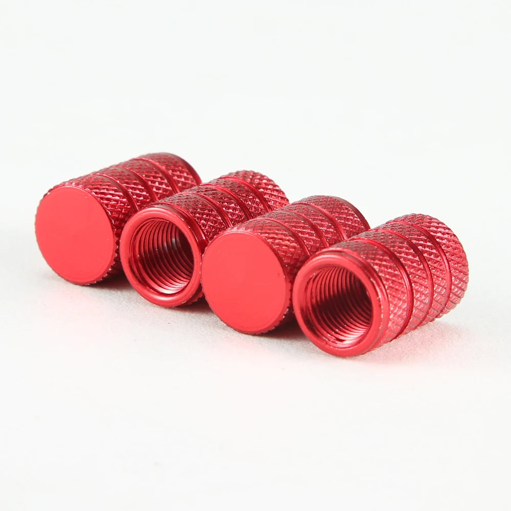 Knurled Aluminum Tire Valve Stem Caps, Set of 4