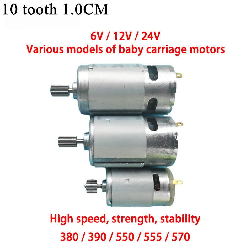 10Teeth RS380 RS390 RS550 RS570 RS555 6V 12V 24V High Speed Children's Electric Ride on Car Drive Motor Steering Motor Engine