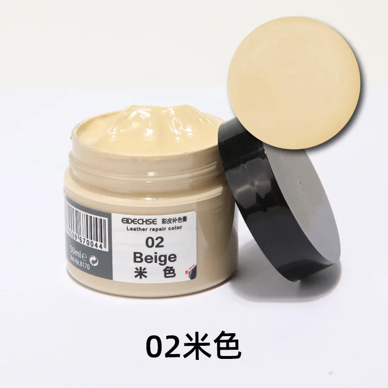 Leather Repair Kit, No-Heat Recoloring Balm for Car Seats & Shoes