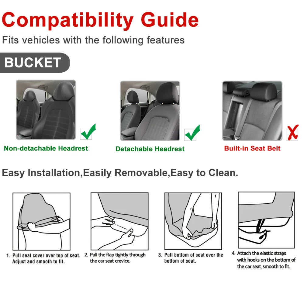 Universal Bucket Car Seat Covers for Cars, Trucks and SUVs
