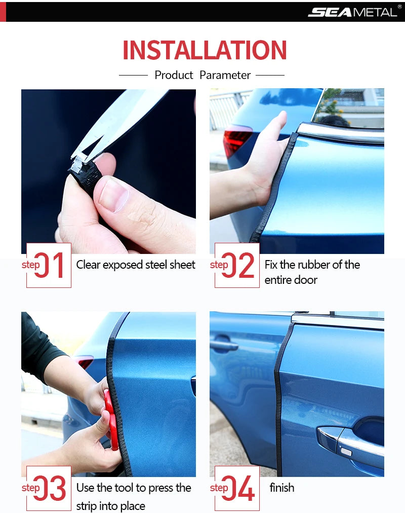 Car door edge seal strip, U-shape anti-scratch guard trim in 2m, 5m and 10m