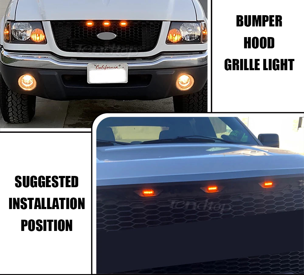 Waterproof LED Grille Marker Lights for Ford F-150 & RAM 1500 - image 16