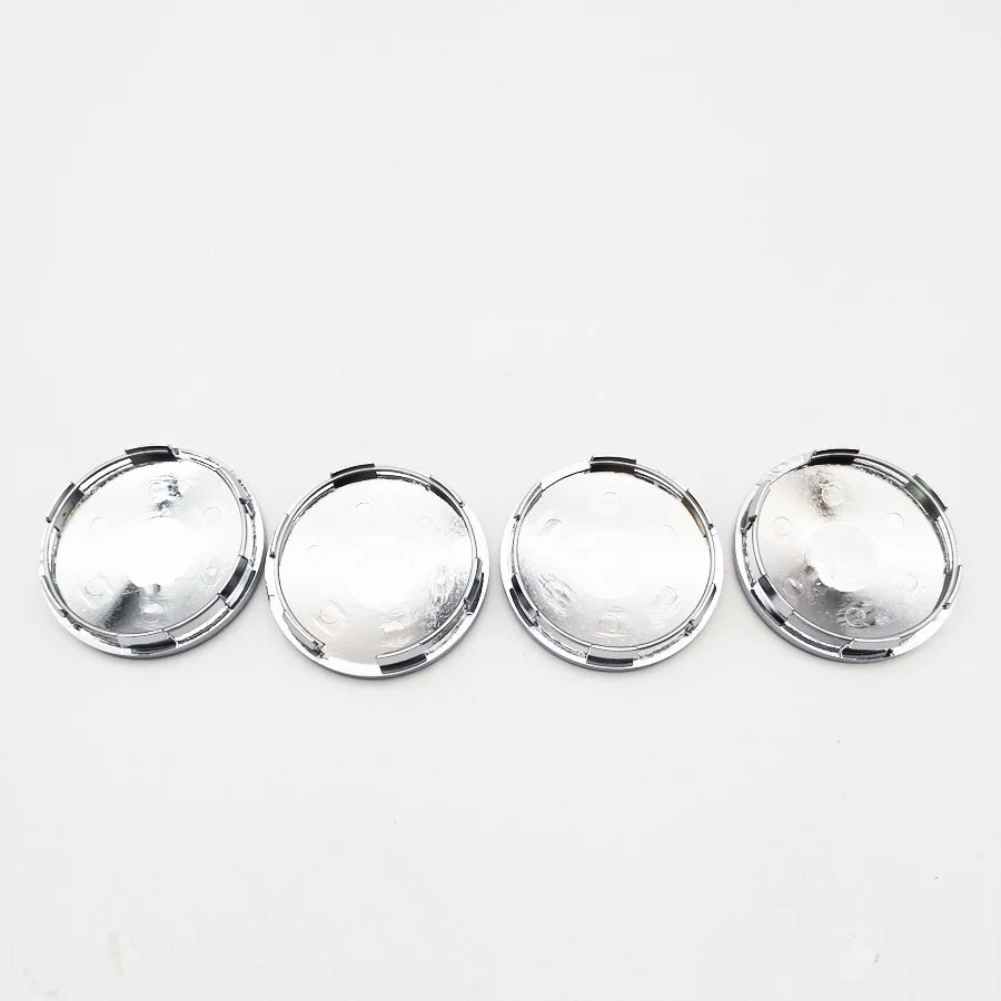 Chrome Silver Universal Wheel Center Hub Caps, 4-Pack - image 3