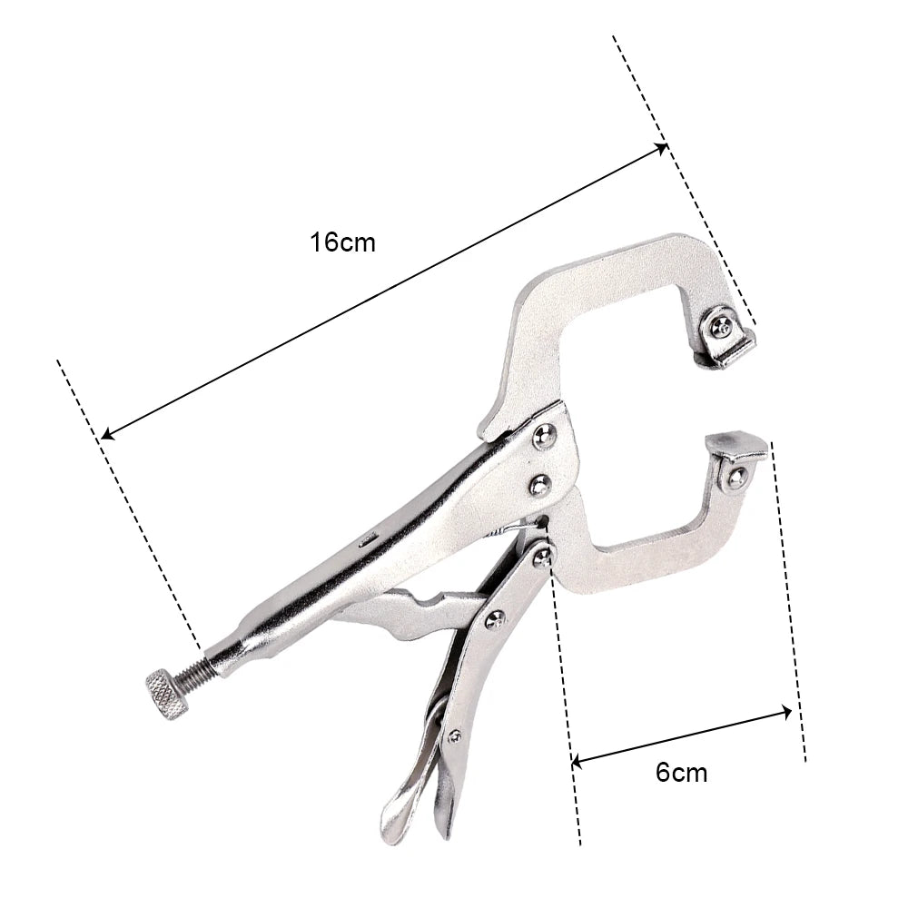 C Clamp weld Clip Woodwork Alloy Steel Pad Wood Work Grip Vise Lock Jaw Swivel Pincer Tong Tenon Locator Hand Tool Fix Plier