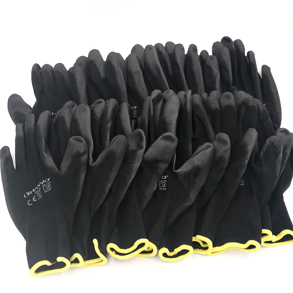 PU Nitrile Palm Coated Safety Work Gloves, CE Certified EN388