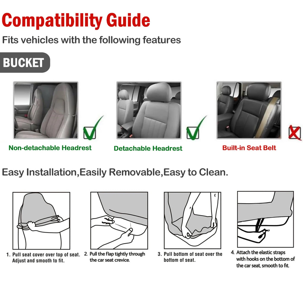 Universal Bucket Car Seat Covers for Cars, Trucks and SUVs