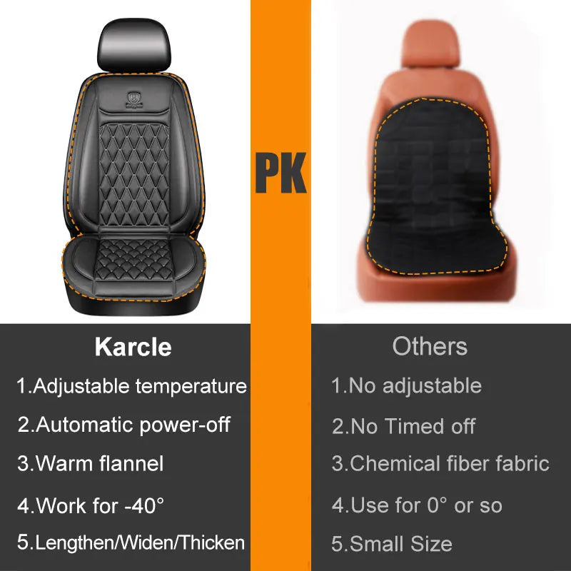 12-24V Heated Car Seat Cover with 3 Heat Settings
