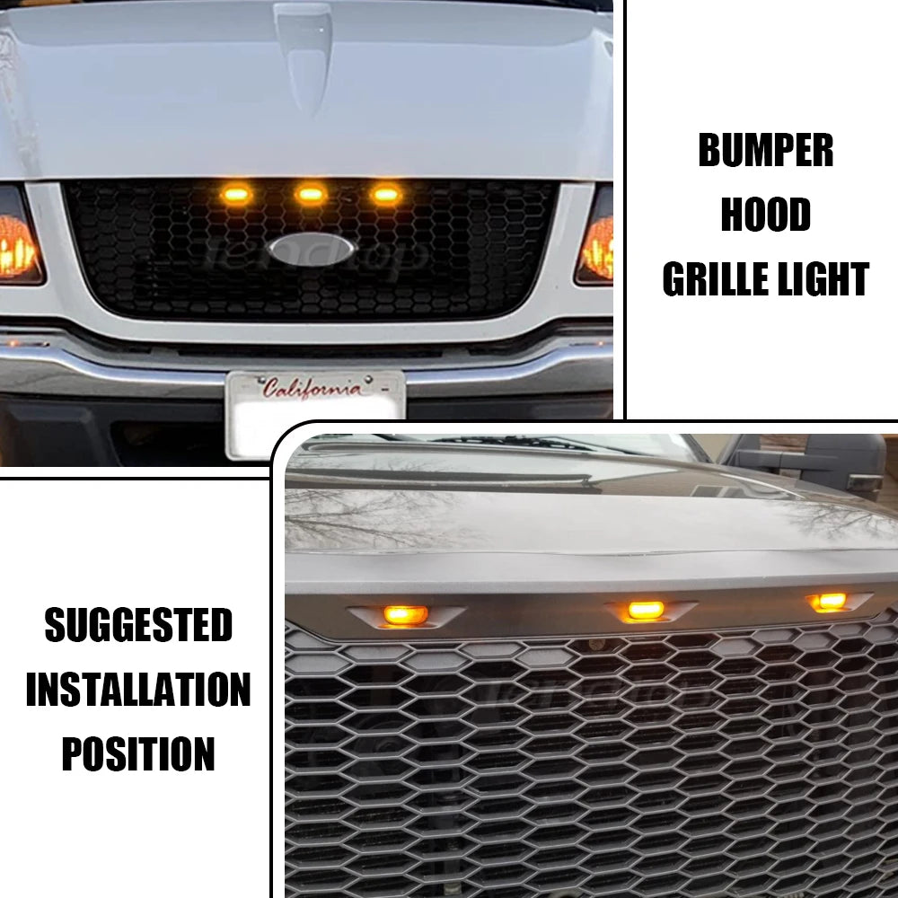 Waterproof LED Grille Marker Lights for Ford F-150 & RAM 1500 - image 6
