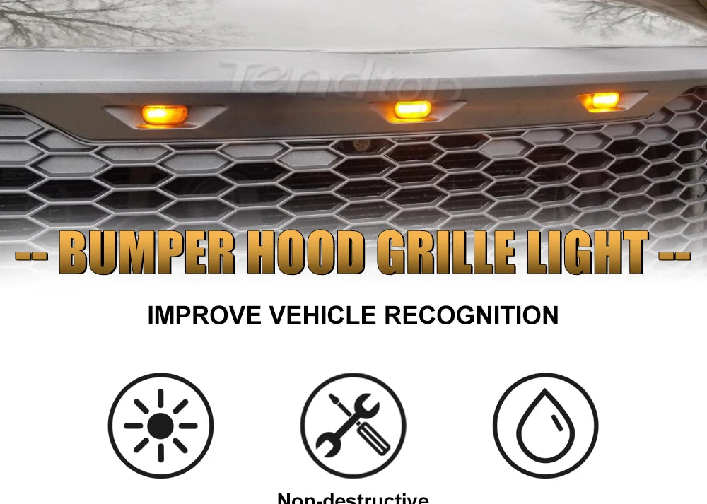 Waterproof LED Grille Marker Lights for Ford F-150 & RAM 1500 - image 7