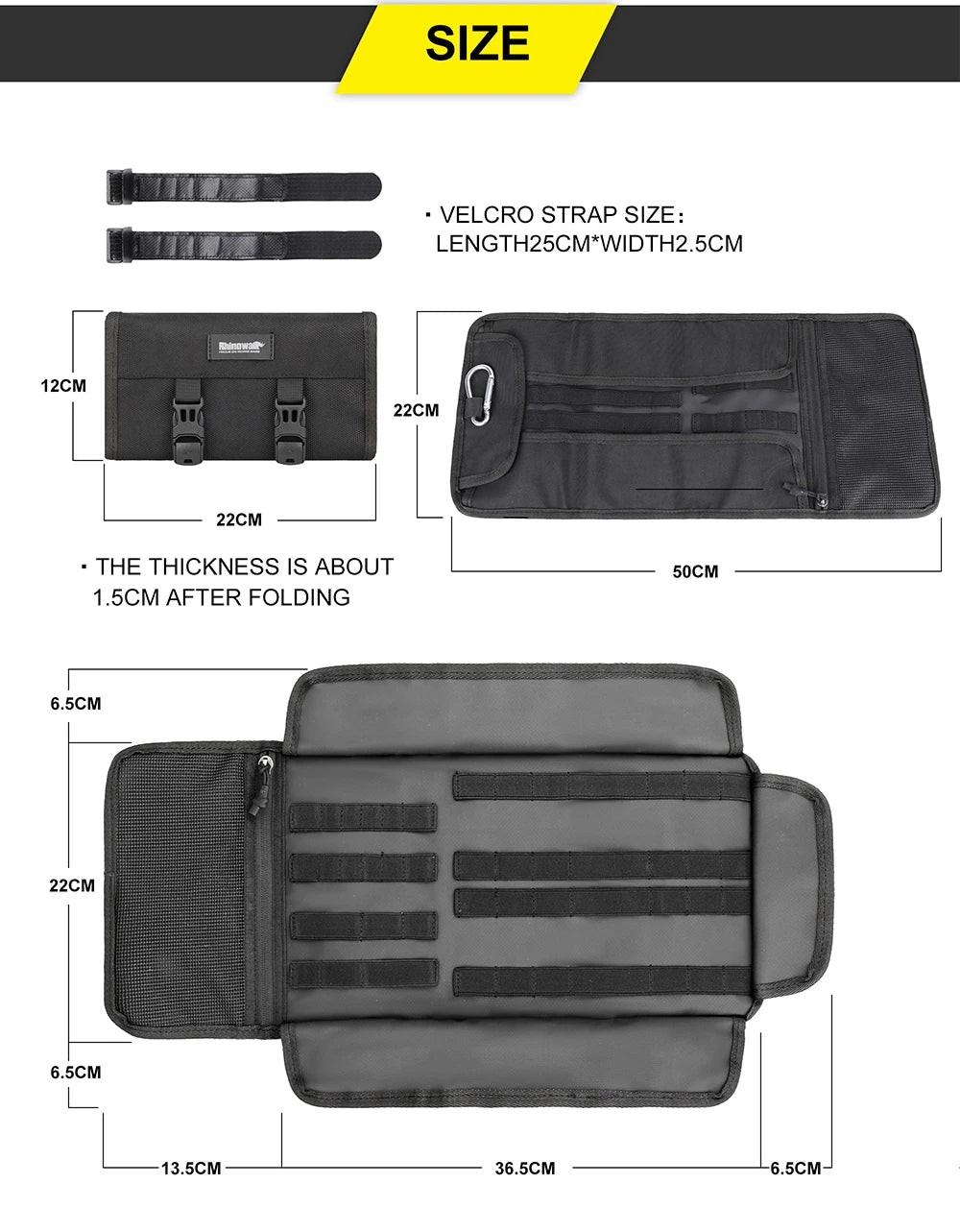 Rhinowalk Motorcycle Tool Roll Saddlebag - image 11