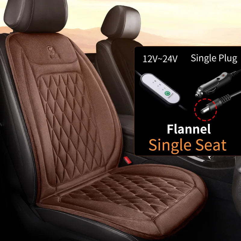 12-24V Heated Car Seat Cover with 3 Heat Settings