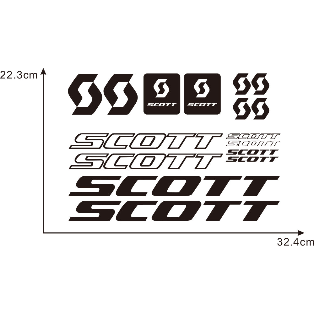 Bicycle Frame Vinyl Lettering Sticker Set in Reflective and Laser