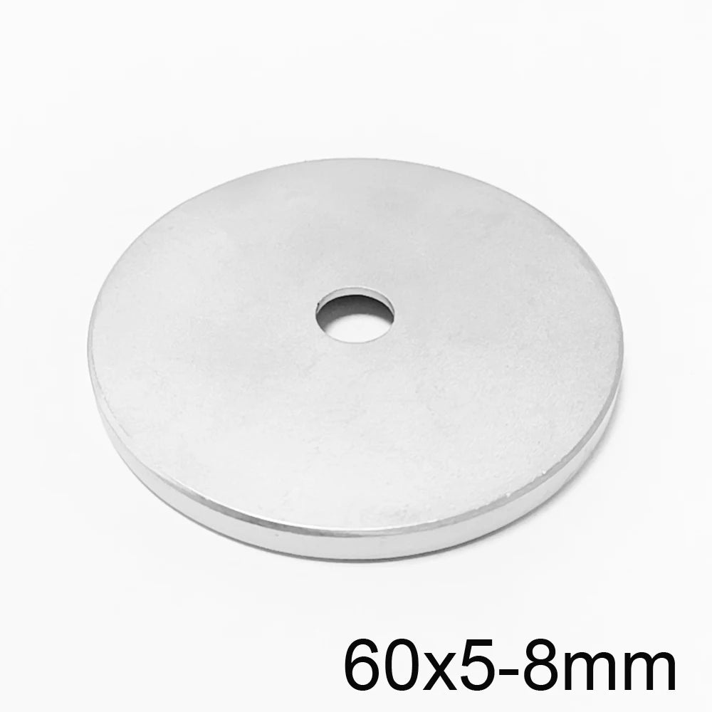 N35 Neodymium Countersunk Disc Magnets 60x5mm with 8mm Hole