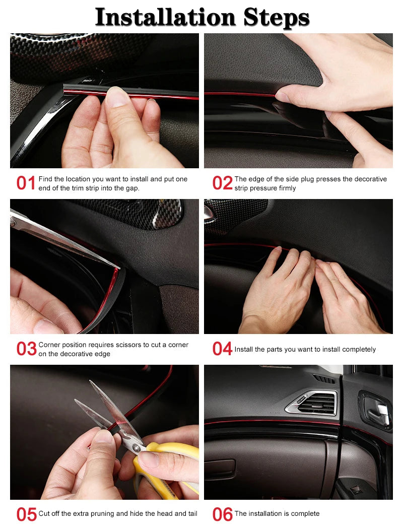 Flexible Interior Moulding Trim Strip, 3m or 5m