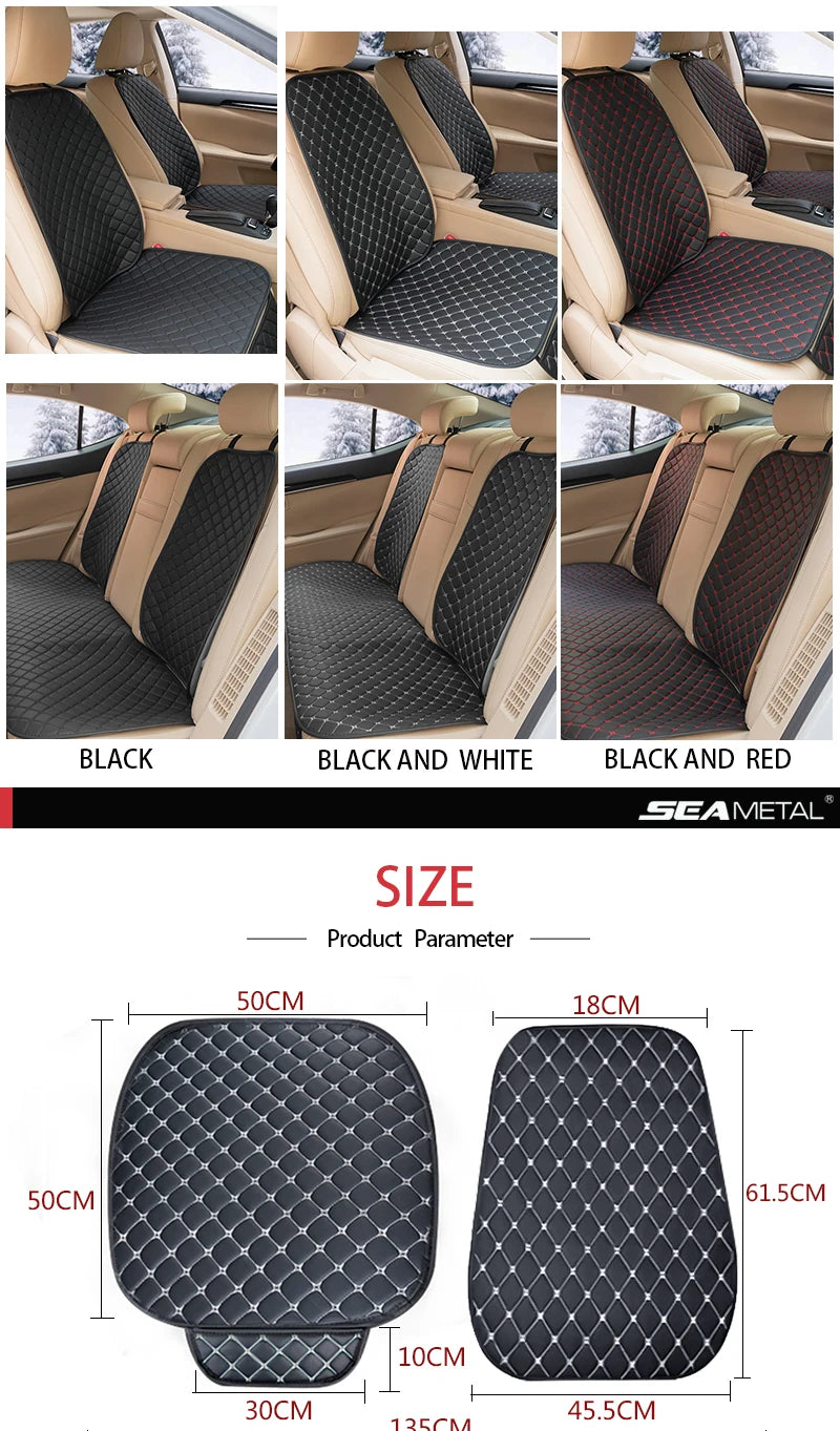 PU Leather Front or Rear Car Seat Cover with Contrast Line Trim