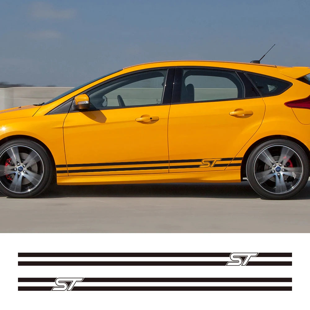 Ford Focus Side Stripe Decals – Self-Adhesive Car Styling Vinyl