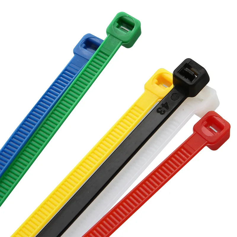 Colorful Cable Management Assorted Industrial Supply Fasteners Plastic Wire Zip Ties Organiser Nylon Electric Cable Tie