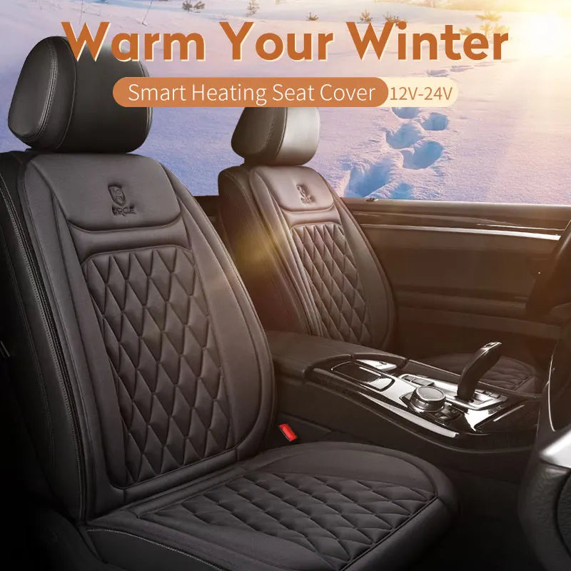 12-24V Heated Car Seat Cover with 3 Heat Settings