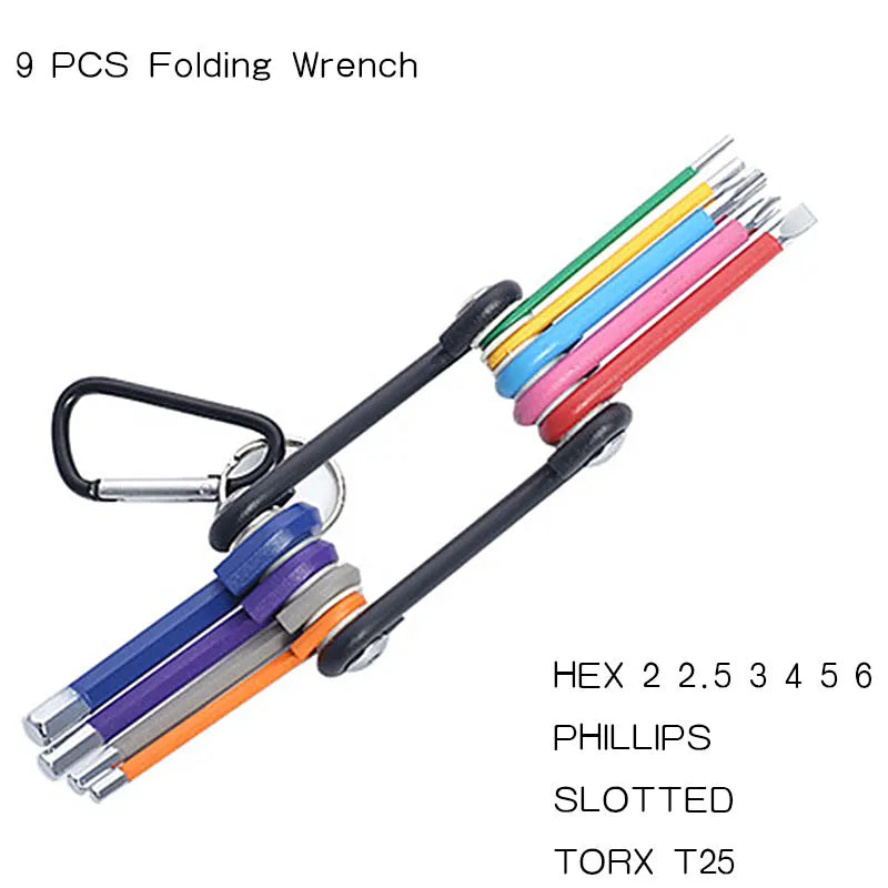 9PCS Long Arm Allen Key Set L Wrench Hex Key 1.5mm to 10mm Bicycle Repair