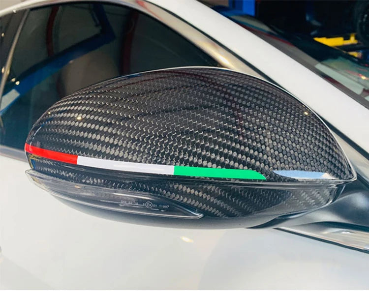 Racing-Style Rearview Mirror Sticker for Alfa Romeo Giulia and Stelvio