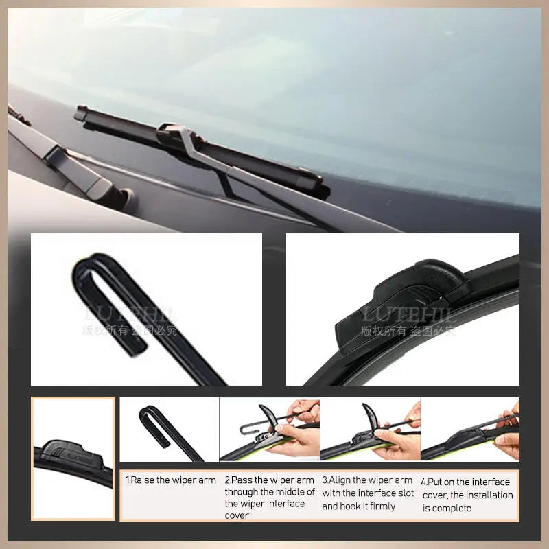 For Leapmotor T03 2020-2025 2021 2022 2023 2024 Wiper Front Wiper Blades Windshield Windscreen Window Brush 24"
