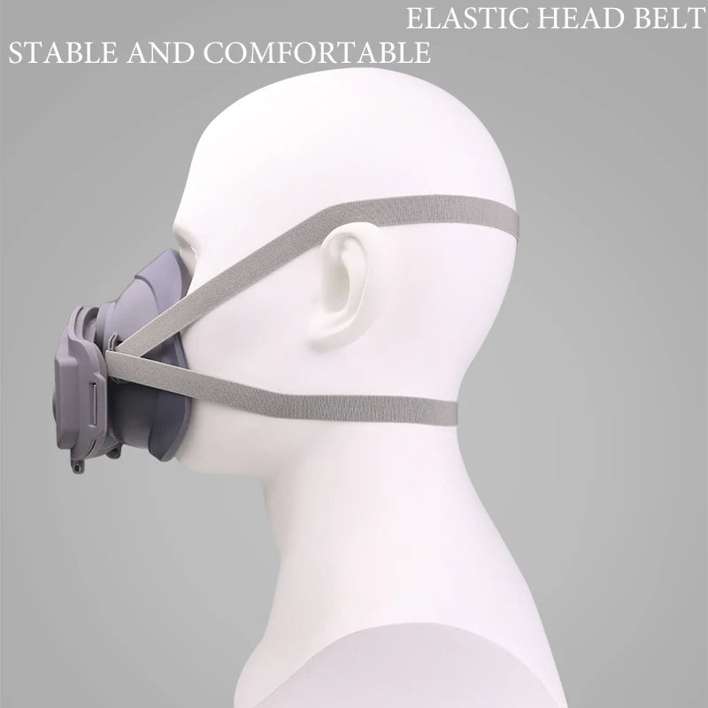 Reusable Rubber Dust Mask Respirator with Cotton Filters for Builders