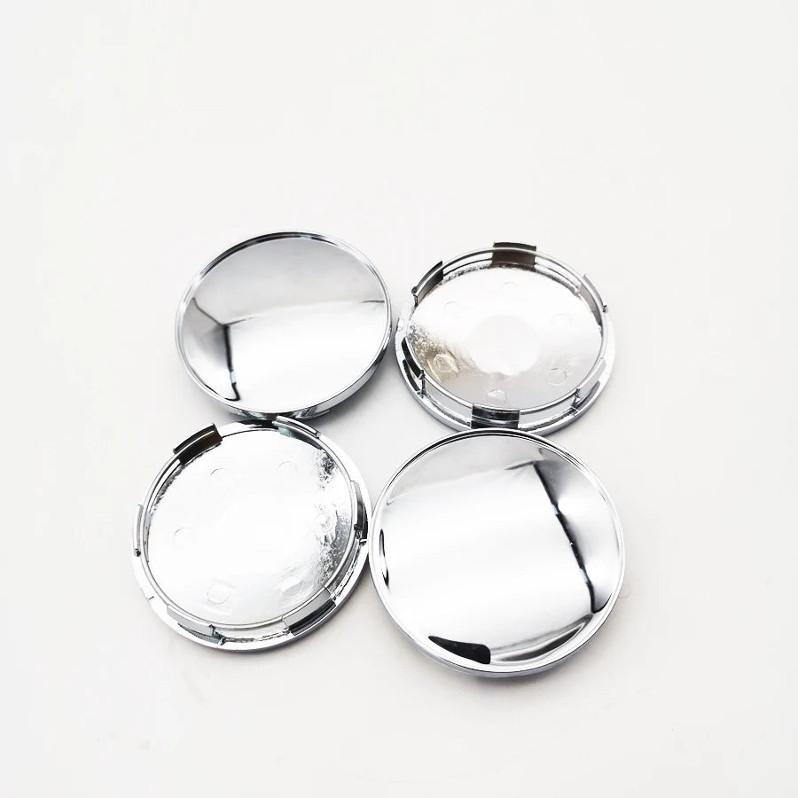 Chrome Silver Universal Wheel Center Hub Caps, 4-Pack - image 7