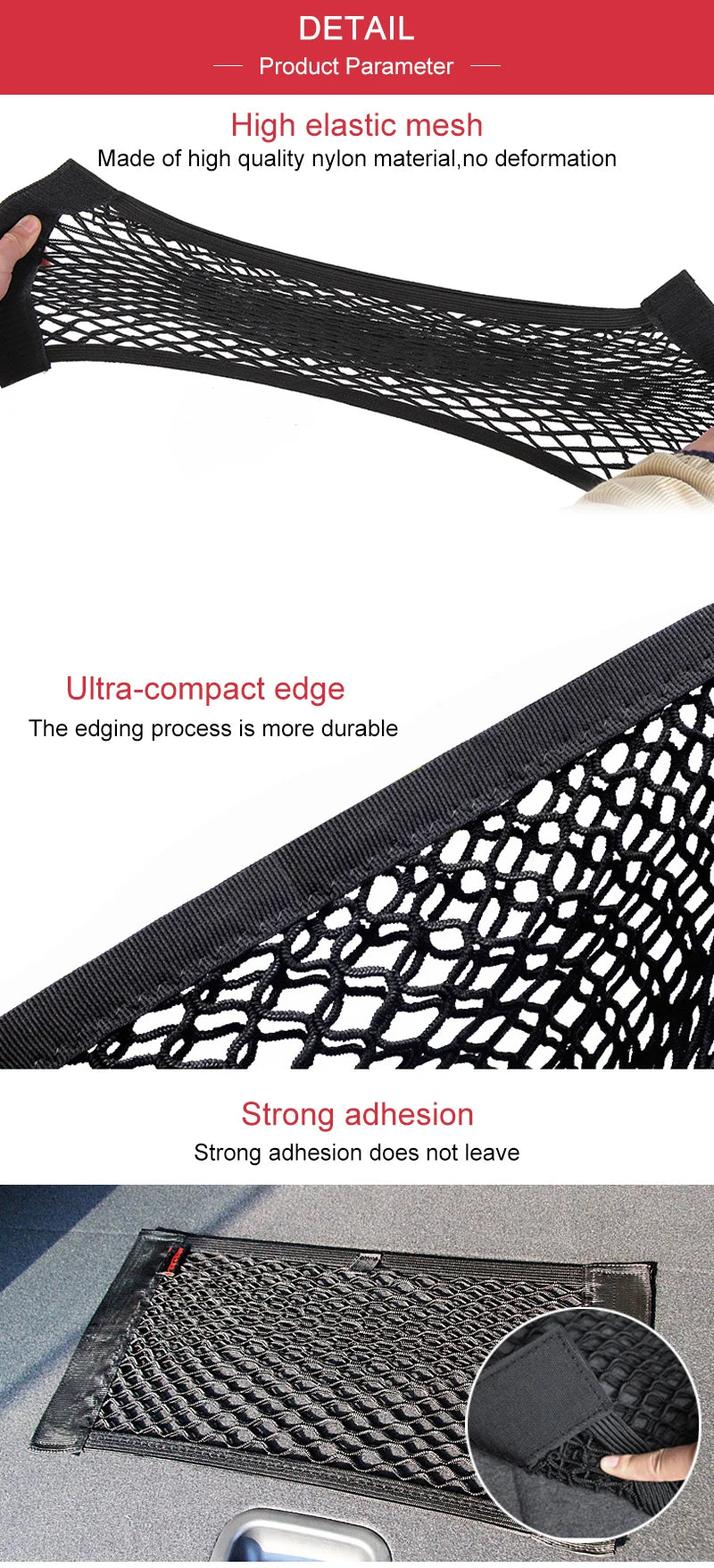 Elastic Mesh Cargo Net Pocket for Car Trunk and Seat Back