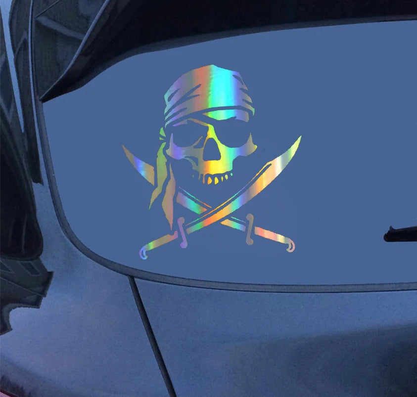 Skull Pirate Vinyl Car Decal, 5 Sizes