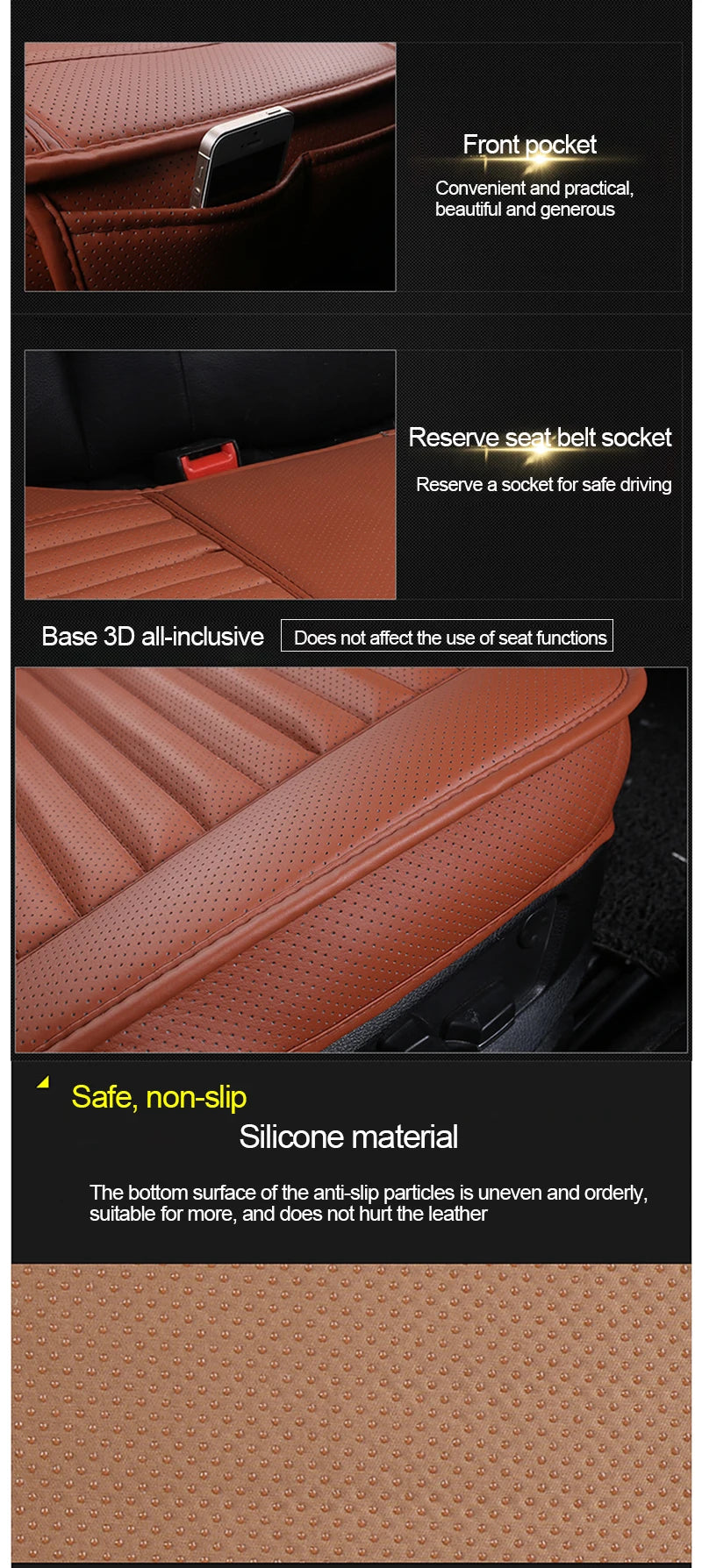 PU Leather Car Seat Covers, Front, Rear or Full Set