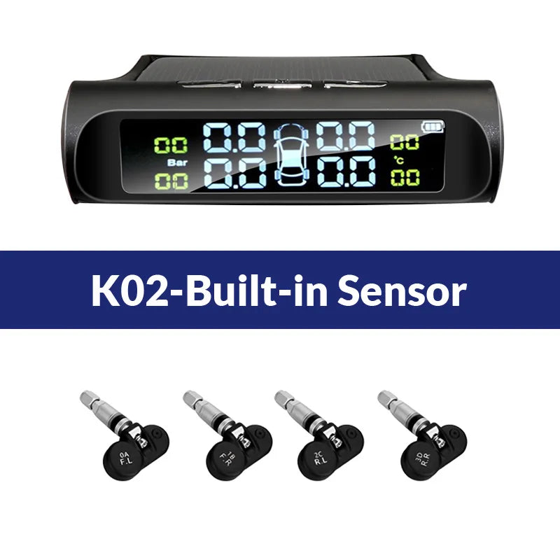 Solar Tire Pressure Monitoring System (TPMS) with Temperature Alarm