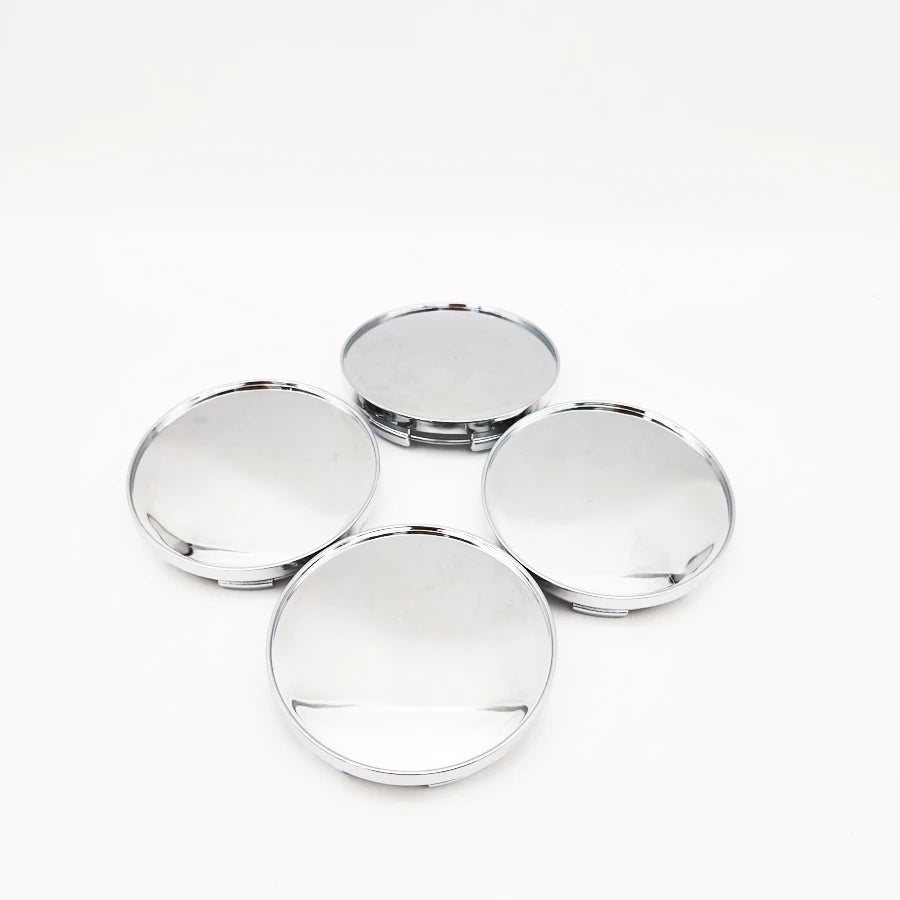 Chrome Silver Universal Wheel Center Hub Caps, 4-Pack - image 5