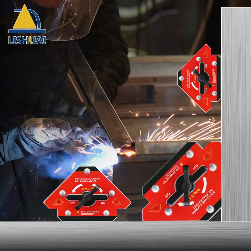 LISHUAI New On/Off Arrow Welding Magnet Holder/45/90/135 Strong Magnetic Clamp WM12