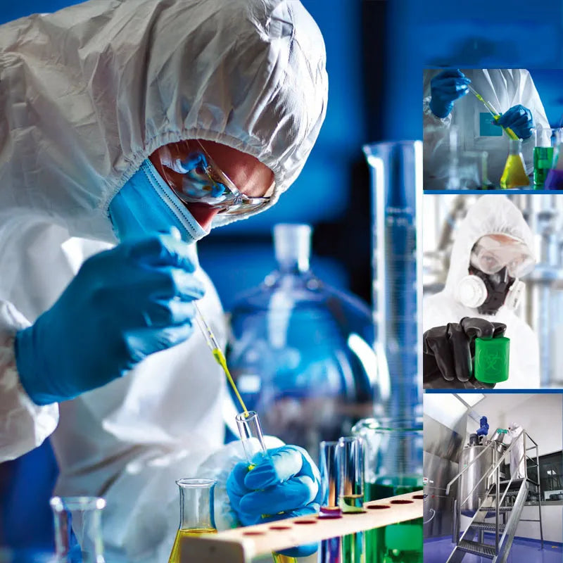 Chemical Coveralls Full Body Siamese with Hood Protective Clothing SMS Material Dust-Proof and Anti-Static Laboratory Sets