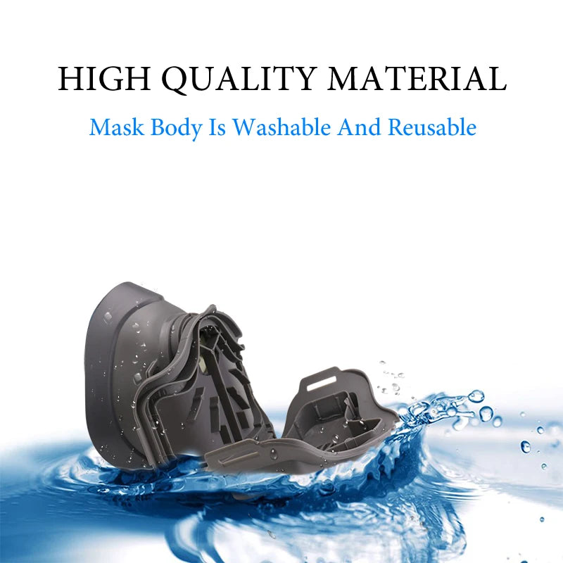 Reusable Rubber Dust Mask Respirator with Cotton Filters for Builders