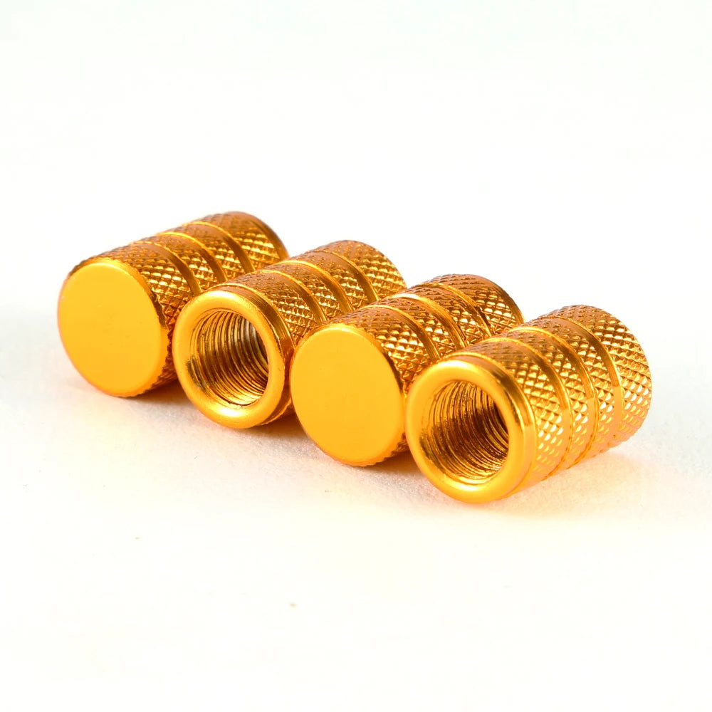 Knurled Aluminum Tire Valve Stem Caps, Set of 4