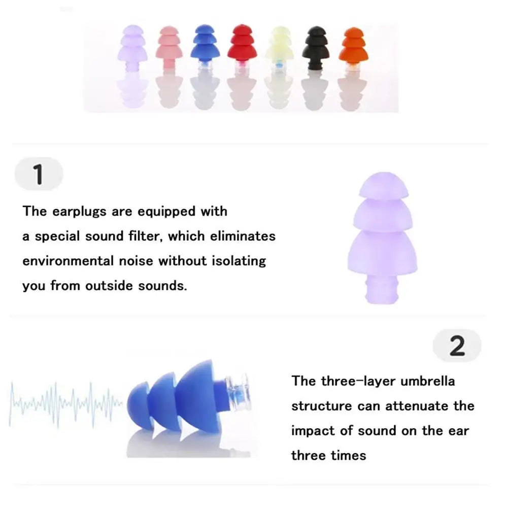 Silicone Noise-Reduction Earplugs with Carry Case