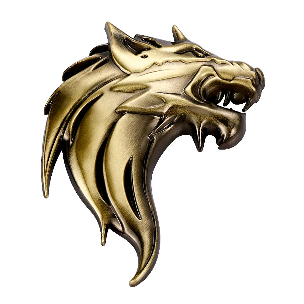 3D Wolf Head Metal Emblem Badge for Car Motorcycle - Silver/Gun/Bronze - image 12
