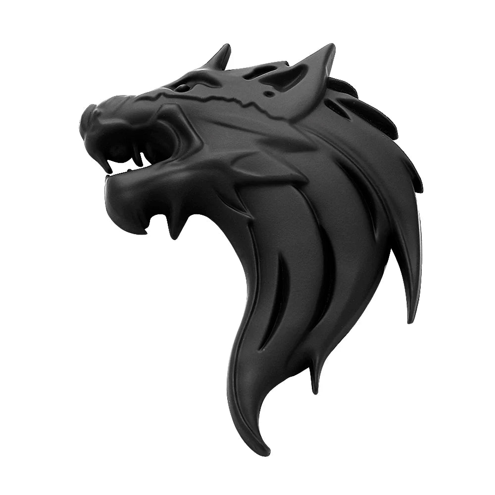 3D Wolf Head Metal Emblem Badge for Car Motorcycle - Silver/Gun/Bronze - image 7