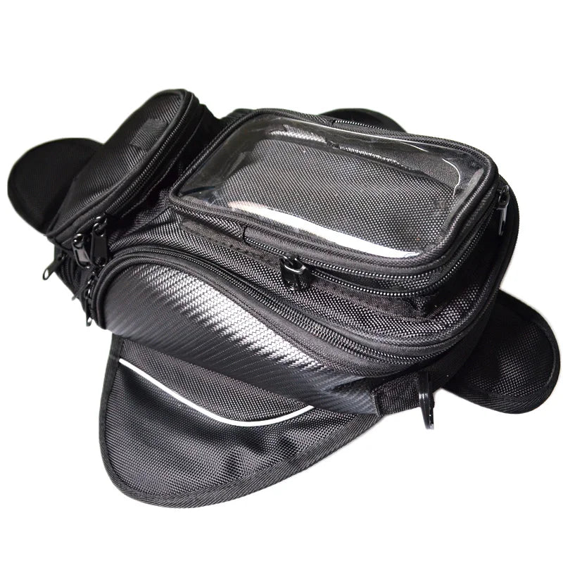 New Waterproof Motor Tank Bag Black Oil Fuel Tank Bag Magnetic Motorbike Saddle Bag Single Shoulder Bag Motorcycle Backpack