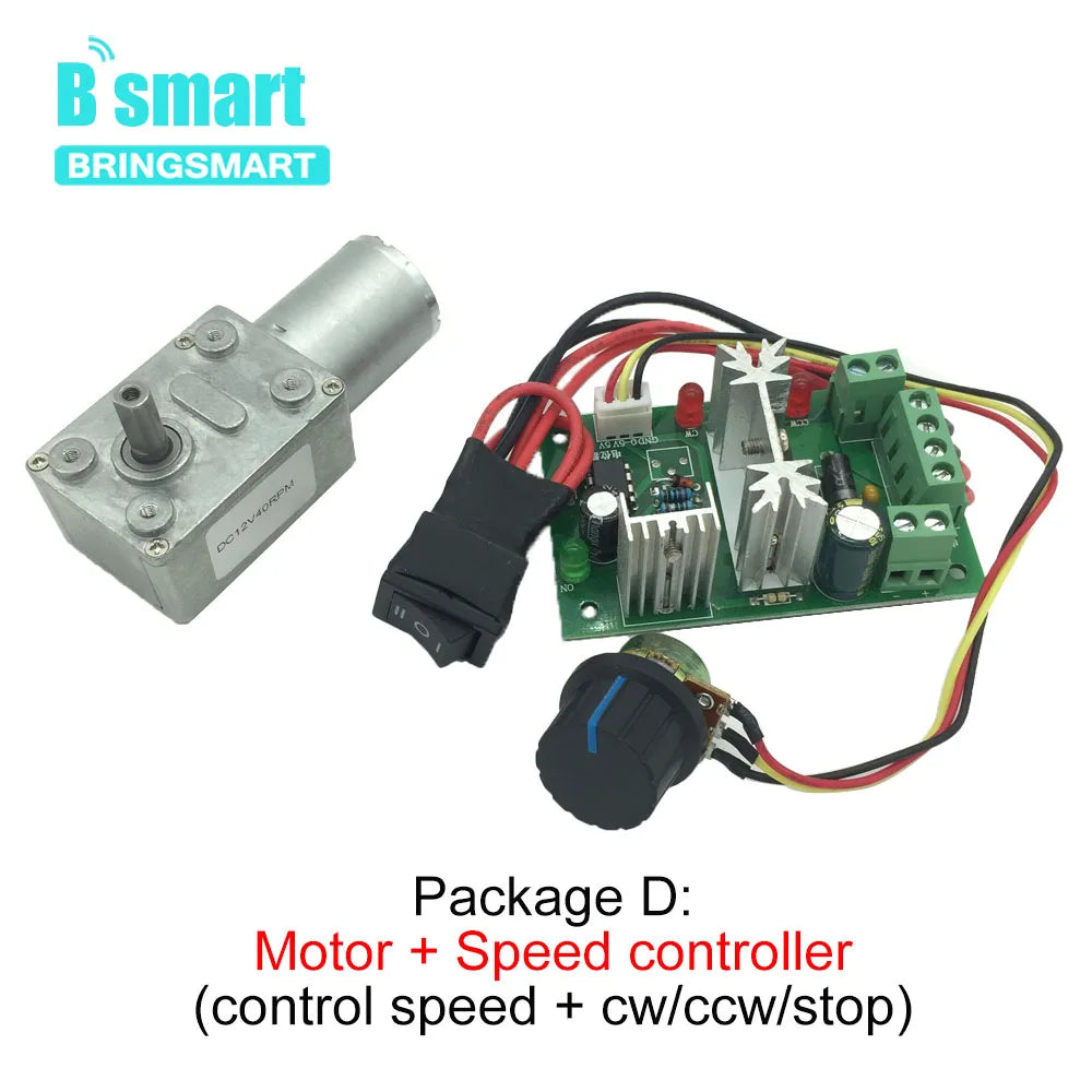 6V 24V Worm Gear Motor 12V Reducer 3-210RPM DC High Torque Electric Motor Metal Gear Reverse Self Lock For Automation Customized