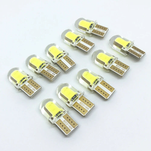 10-Pack T10 W5W 194 COB LED Bulbs Cold White 200 Lumens for Car