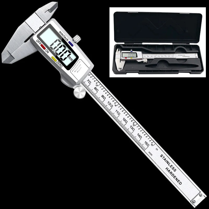 6-Inch 150mm Digital Calipers Stainless Steel Electronic Digital Vernier Caliper Metal Micrometer Measuring Tool CALIPER
